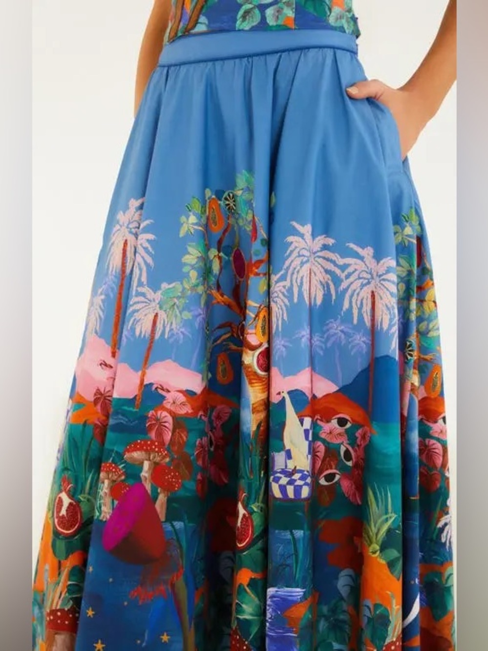 FARM Rio Dream Landscape Organic Cotton Maxi Skirt - Picture 2 of 10